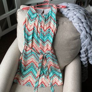 Maurices Teal Peach Patterned Dress
